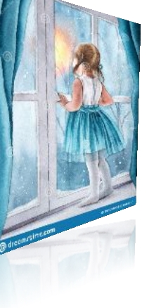 Cute Little Girl Near Window. Hand Drawn Illustration. Stock Illustration -  Illustration of cute, holiday: 157279988